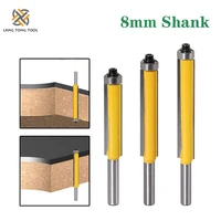 3pcs 8mm shank flush trim router bit with bearing for wood template pattern bit tungsten carbide milling cutter for wood lt044