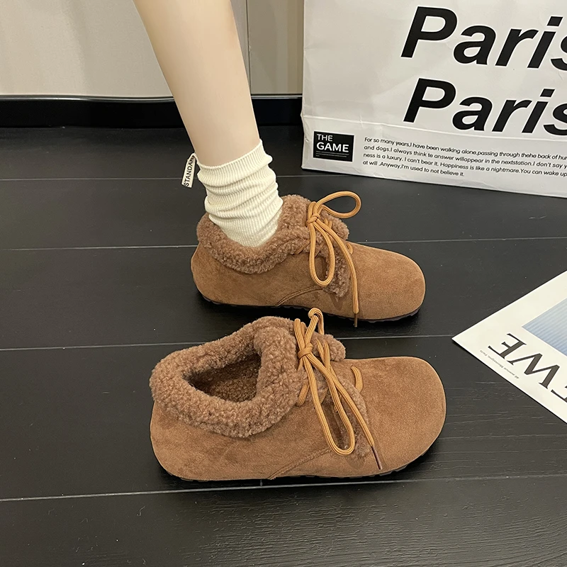 Новые женские зимние хлопковые ботинки на плоской подошве модные нескользящие