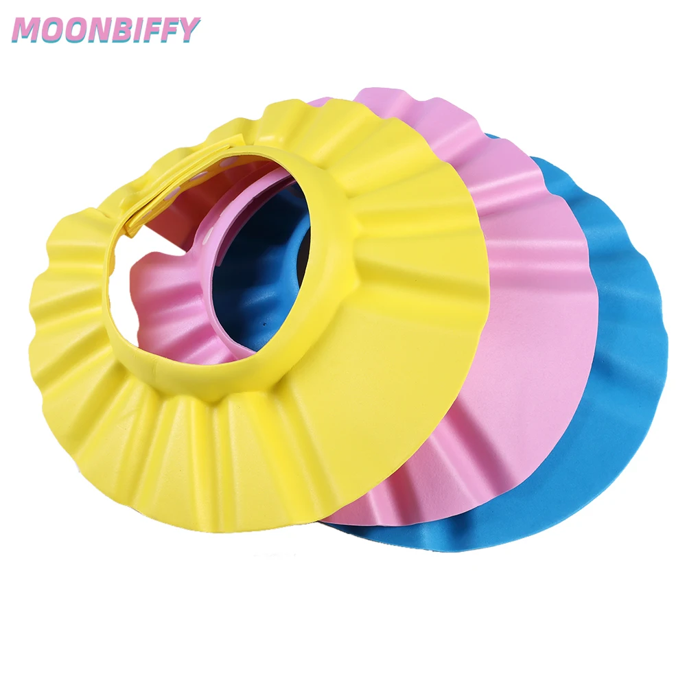 

Baby Shower Cap Eye Protection Cap Baby Shampoo Cap Children Bathing Shower Caps Kids Wash Hair Shield Adjustable Elastic Hat
