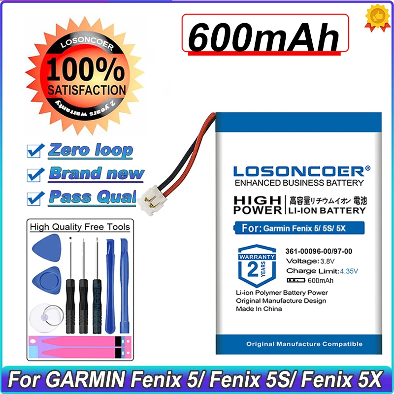 

600mAh Battery For GARMIN Fenix 5/ Fenix 5S/ 5S Plus /5X MK1 D2 GPS Sport Watch 361-00097-00 361-00096-00 361-00098-00 Battery
