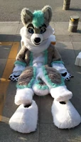 husky fox mascot costume long fur fur costume wolf cosplay costume stage performance costume