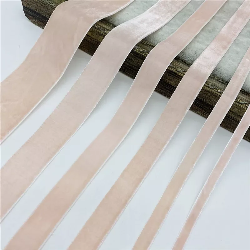 

6mm-38mm Light Pink Velvet Ribbon For Handmade Gift Bouquet Wrapping Supplies Home Party Decorations Christmas Ribbons
