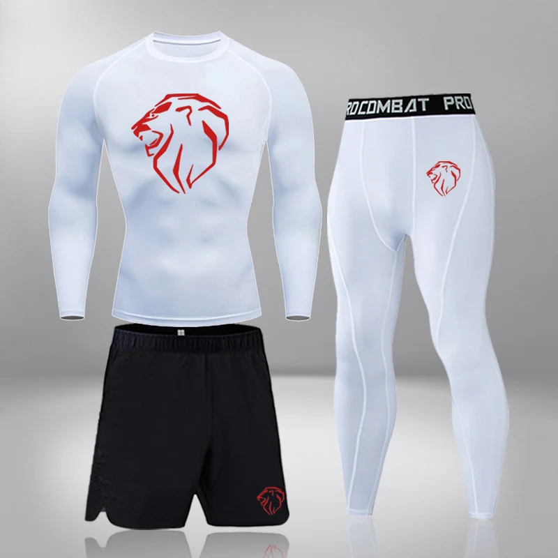 

3 Piece Set Thermal Underwear Men Warm First Layer Man Undrewear Set Compression Quick Drying Running Sportswear