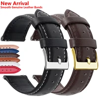 new genuine leather watch strap band 12mm14mm16mm18mm20mm 22mm smooth watchbands stainless steel buckle watch band free tool