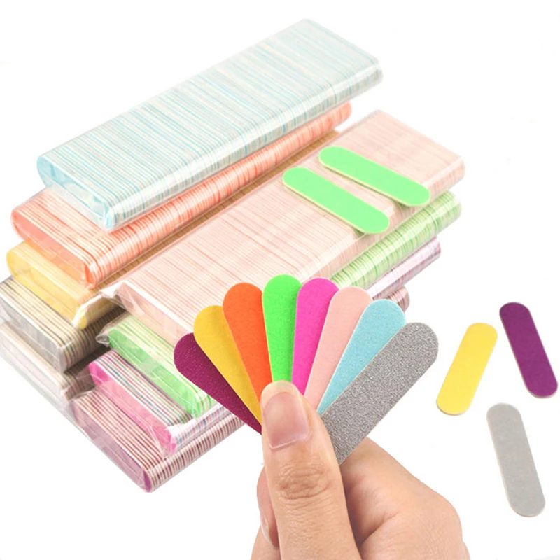 

100pcs Mini Nail File Nail Buffers DIY Manicure Pedicure Scrub Nail Arts Tools