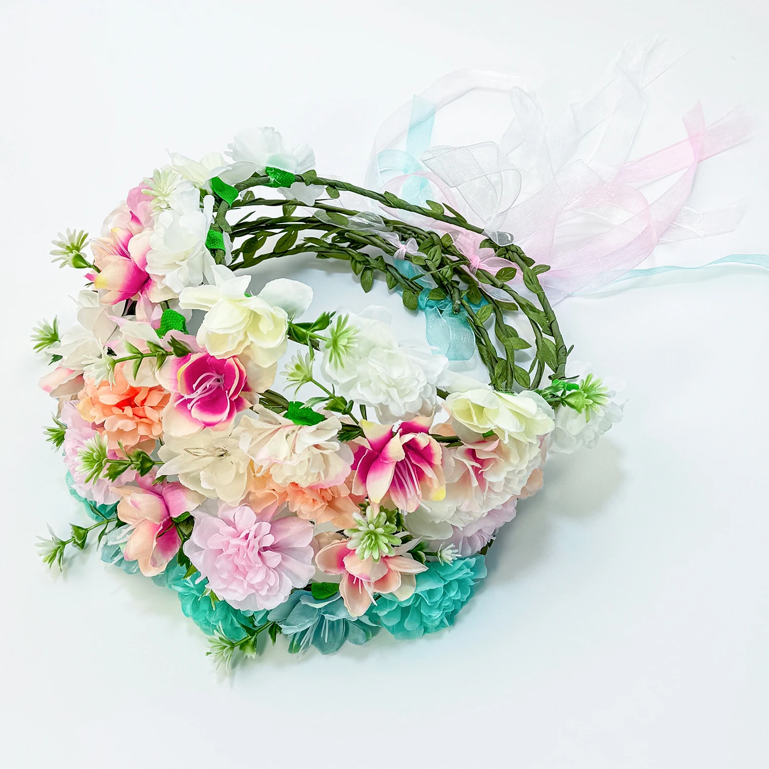 Женский элегантный цветочный венок с регулируемой лентой 1 шт.