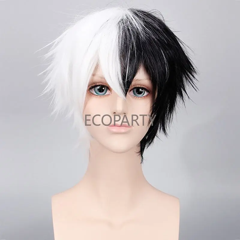 

65 Anime Danganronpa Monokuma Wig Cosplay Costume Dangan Ronpa Women Men Short White Black Synthetic Hair Halloween Party Wigs