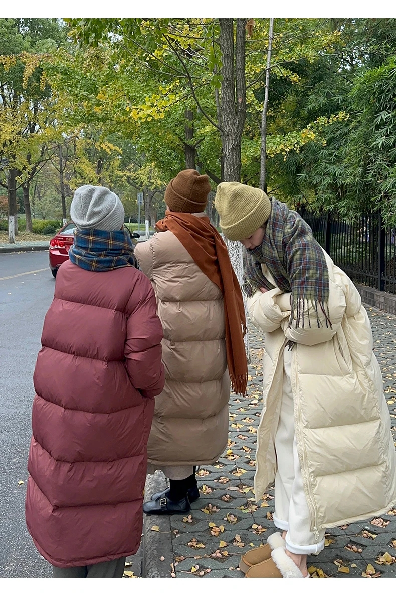 New 2023 Winter Fashion Woman Duck Down Coats Oversize Jacket X-long Maxi Parkas for Female Ladies Thick Warm Windbreaker Loose