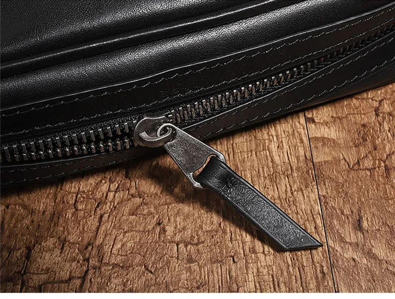 Fashion designer first layer cowhide men business black messenger bag daily outdoor weekend real cowhide shoulder messenger bag