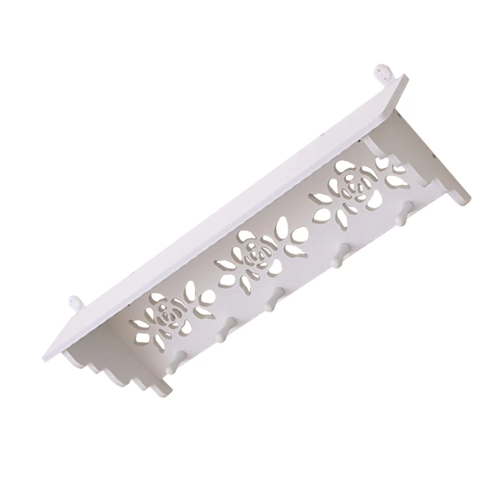 

Fashion Storage Rack Practical Storage Stand Wall Mount Shelf with Hooks