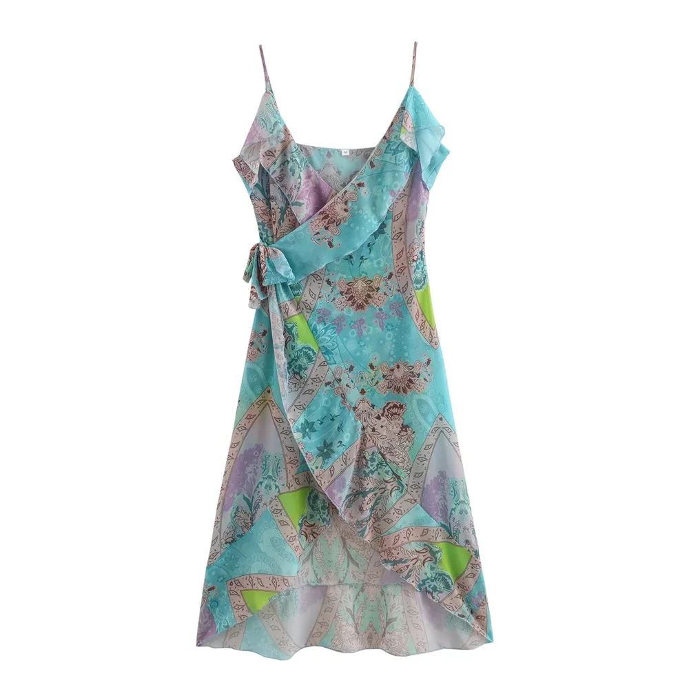 Unizera2024 Женское Летнее Модное Длинное Платье С V-образным Вырезом На Тонких