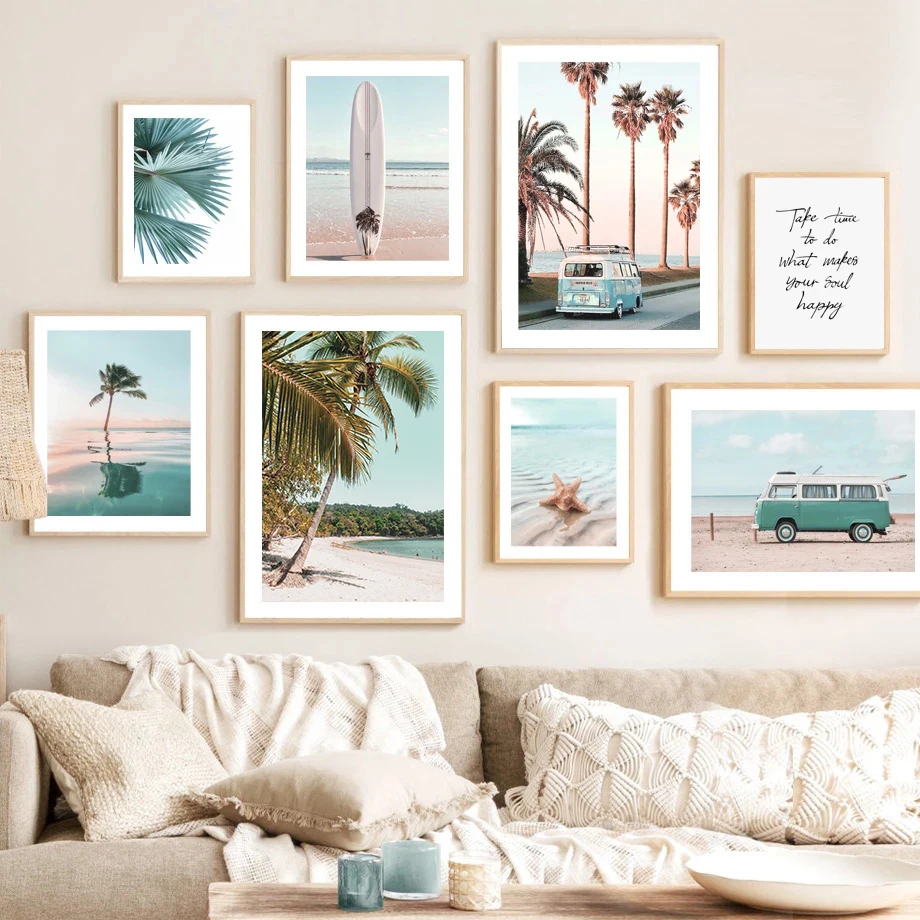 

5D алмазная живопись «сделай сам», голубой пляж, кокосовое дерево, фотомозаика, картина, полная вышивка крестиком, Набор для творчества, дома...