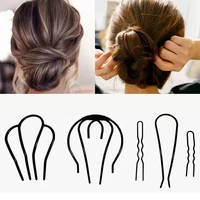 u shape hair clips hairpins for women bride hair styling accessories black hairpins metal barrettes bun maker hair braiding tool