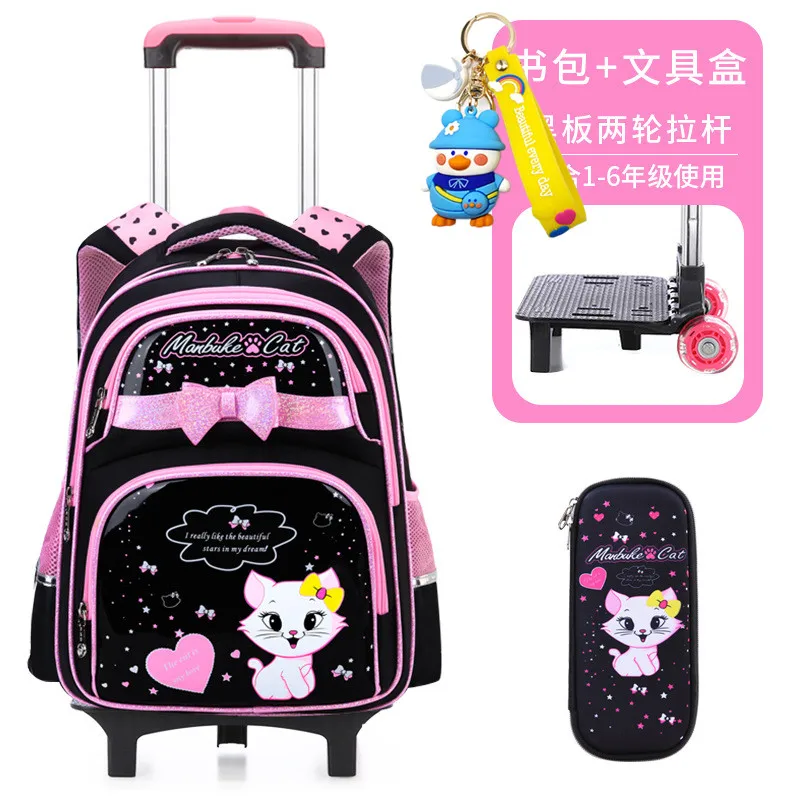 Trolley Children School Bags With Wheels Mochilas Kids Backpacks Trolley Luggage Girls school backpack bookbag kids Schoolbags
