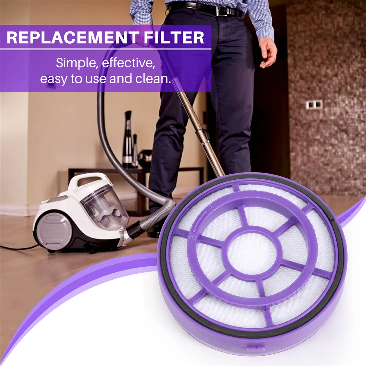 Аксессуары для пылесоса HEPA Filter применимо PUPPYOO D-526 WP526 Запчасти 2 шт.