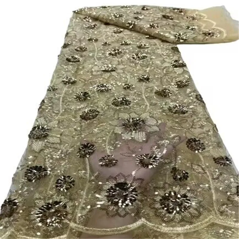 Розовая новейшая Золотая французская Тюлевая кружевная ткань с блестками, 3D кружевная африканская сетчатая кружевная ткань, высококачественное кружево с блестками для свадьбы Розовая новейшая Золотая французская Тюлевая кружевная ткань с блестками, 3D кружевная африканская сетчатая кружевная ткань, высококачественное кружево с блестками для свадьбы