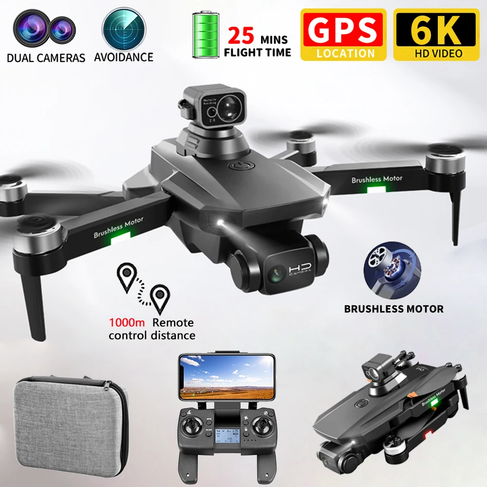 Складной Квадрокоптер RG101 MAX профессиональный Дрон с GPS 6K двойная HD-камера FPV 2022 м