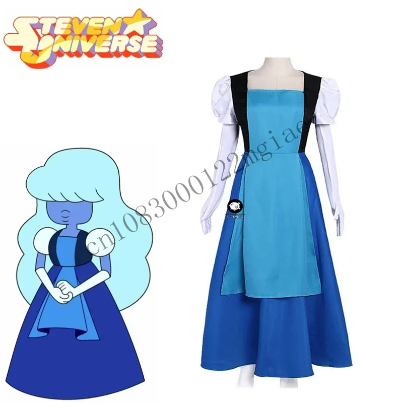 Стивен Вселенная Косплей Женщины Сапфировое Ролевое Игры Синяя Принцесса
