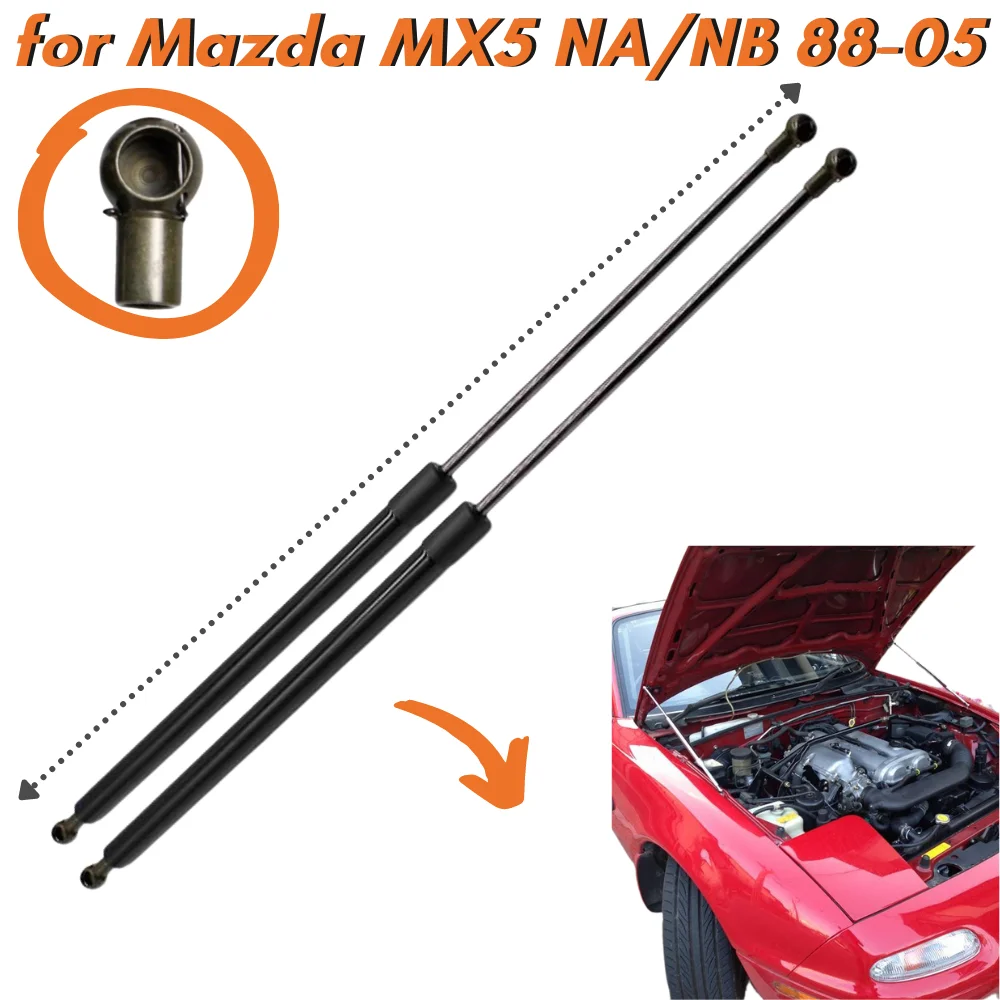 

Qty(2) Front Bonnet Hood Gas Struts Springs Dampers for Mazda MX5 MX-5 NA/NB for Miata 1988-2005 Lift Supports Shock Absorbers