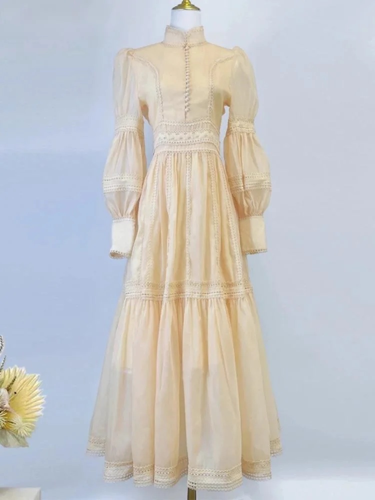 Роскошные дизайнерские осенние однобортные вечерние платья макси на пуговицах