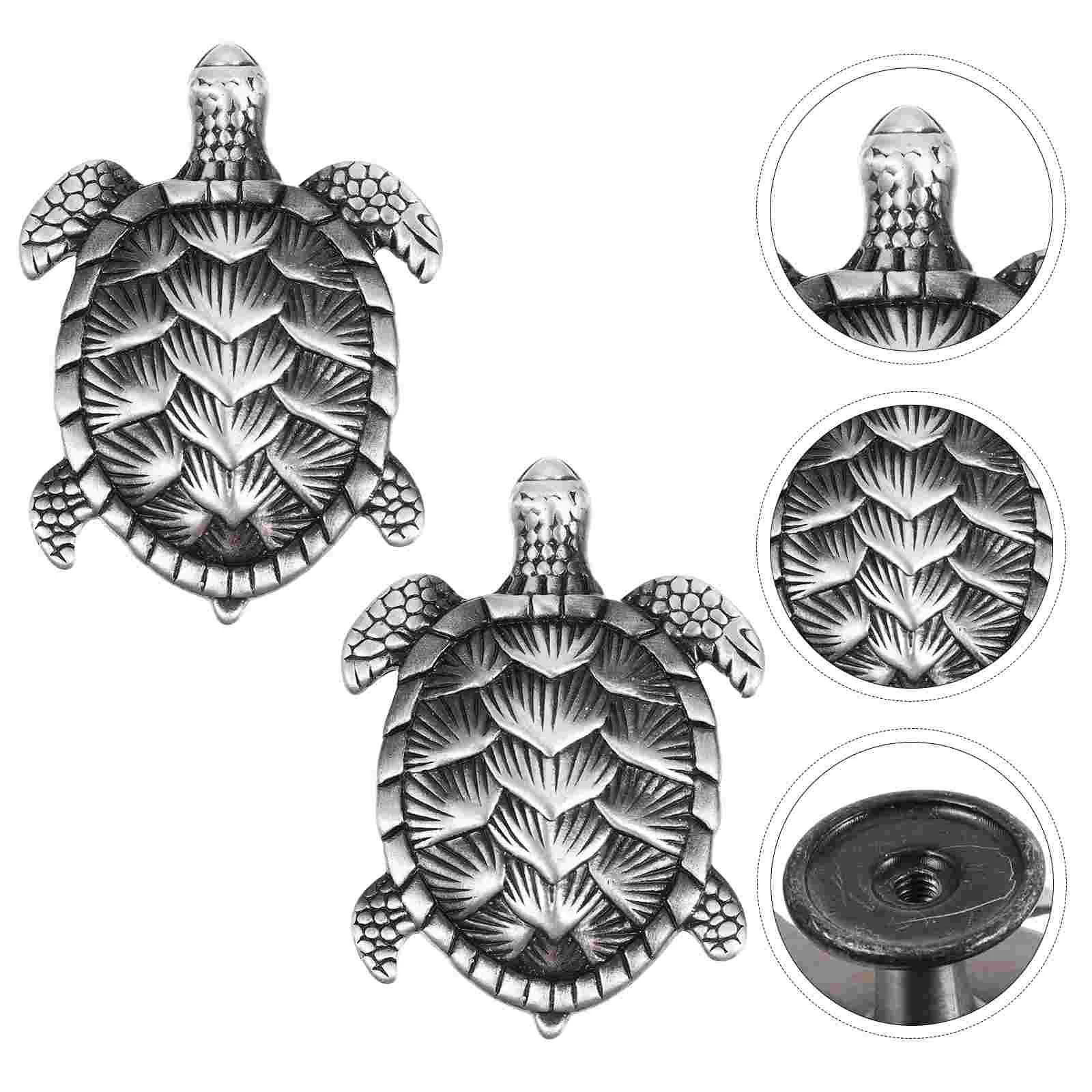 

2pcs Turtle Shaped Alloy Cupboard Cabinet Drawer Door Knobs Handles