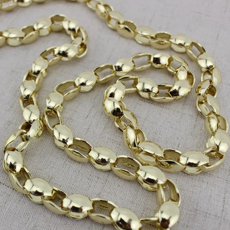 Fashion 60CM 100CM 120CM 9mm Wide Light Gold Chain Bags Purses Strap Accessory Factory Quality Plating Cover Wholesale