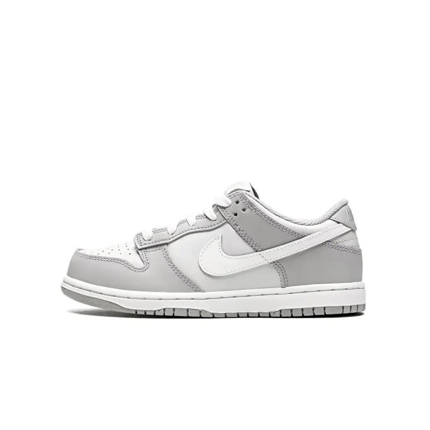 Nike Dunk Grey Удобные повседневные низкие детские кроссовки серо-белого цвета для