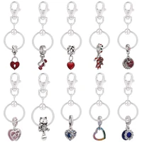 luxury openable keychain pendants key ring set bag car phone keychains heart rhinestone unicorn mother brithday gifts