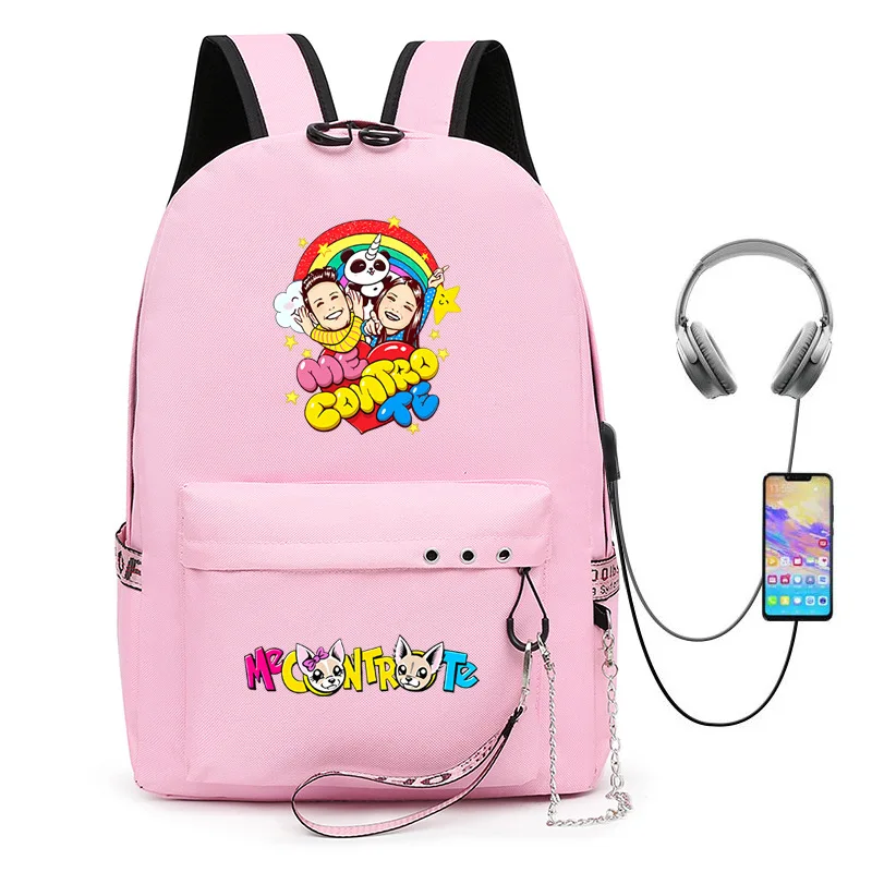 

Harajuku Novelty Cool School Bags Unisex Me contro Te USB Travel Bags Printed Oxford Waterproof Notebook Shoulder Backpacks
