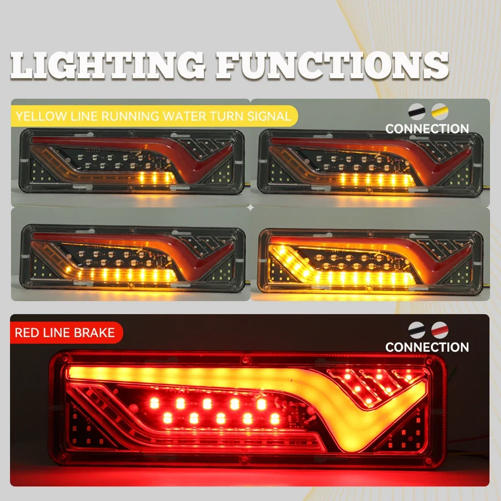 2 шт. водонепроницаемый 12 В прицеп грузовик светодиодный задний фонарь лодка RV