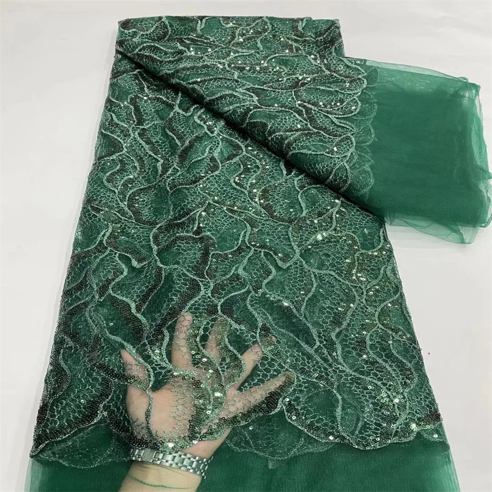 

Кружевные блестки SJ, африканская французская кружевная ткань 2022, высококачественный тюль, кружевной материал для свадебного платья в нигерийском стиле