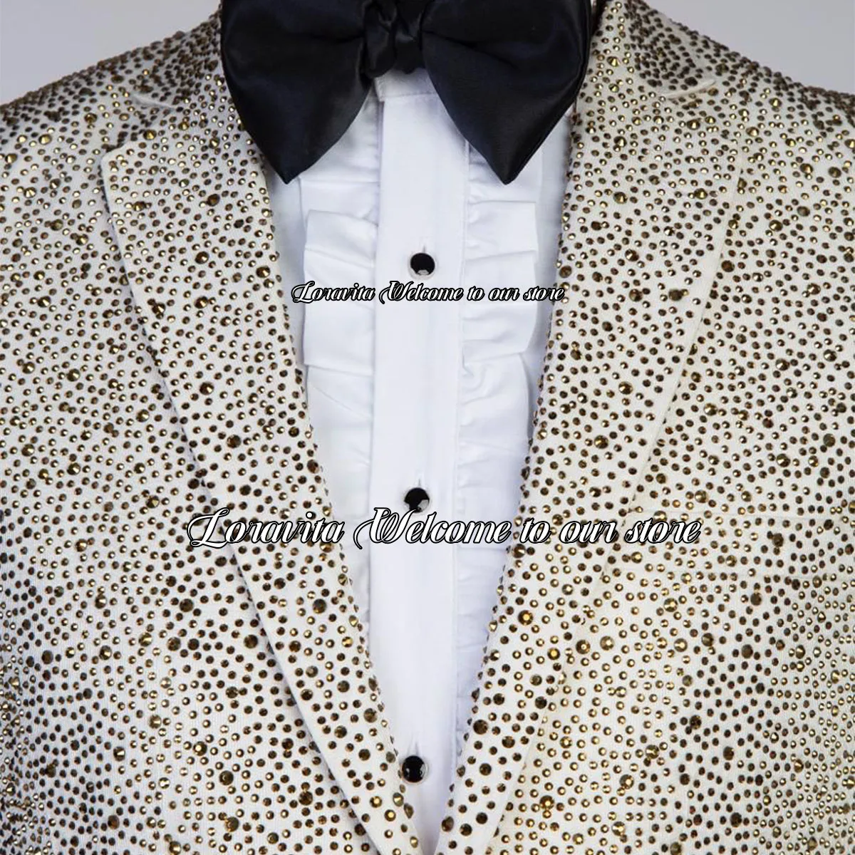 Модные мужские костюмы с блестящими кристаллами и цветами комплекты из 2