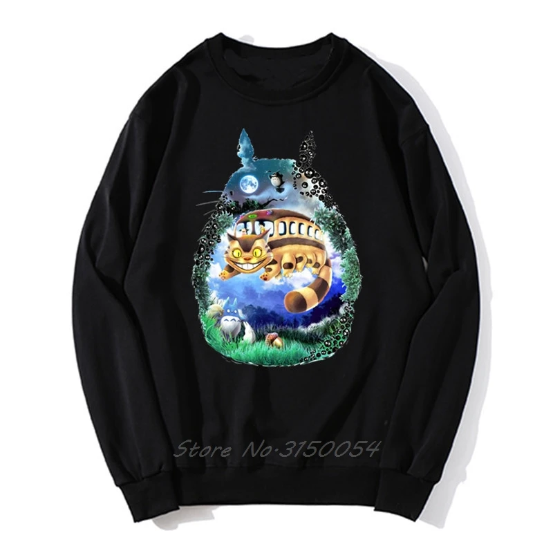 

Watercolour Landscape Totoro Mountain Forest Print hoodies Spirit Away Studio Ghibli Anime Hoodie Funky Japanese Sweatshirt