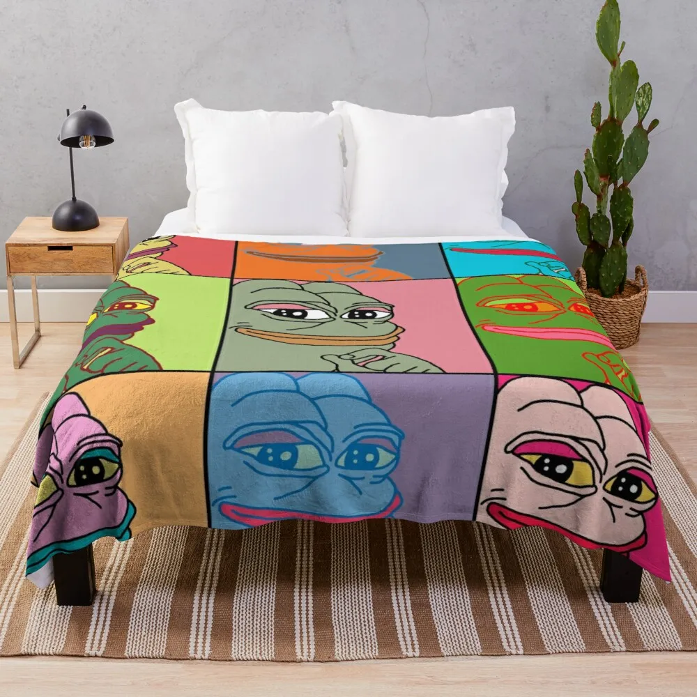 

Rare Pop Art Marilyn Monroe Pepe The Frog Bungou Stray Dogs Blanket Luxury For Sofa Fur Bedding Design Throw Blankets