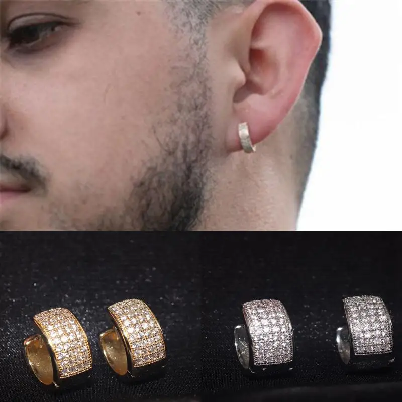 

Sparkling Zircon Earrings for Men Women Trendy Hip Hop Jewelry