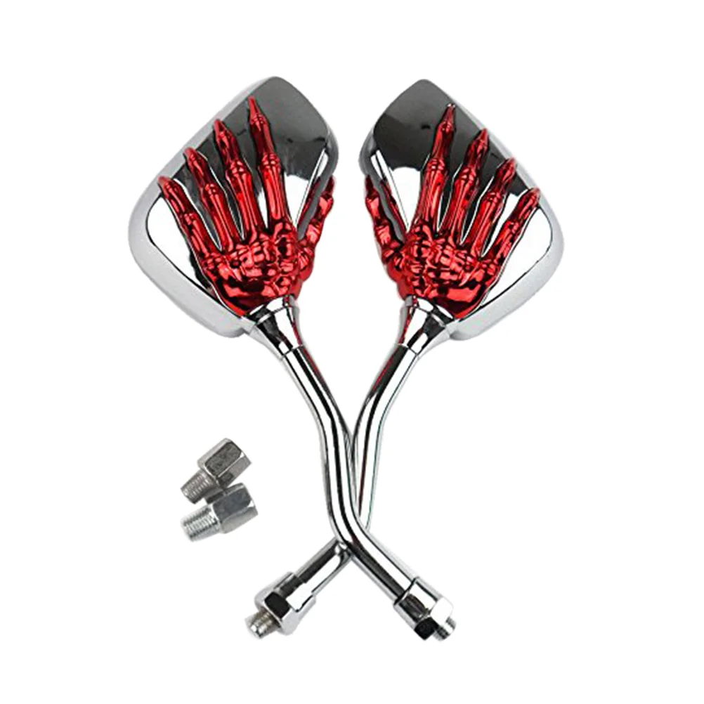 

Motorcycle Side Mirrors Rear View Hand Claw Rearview Red Motorbike Black
