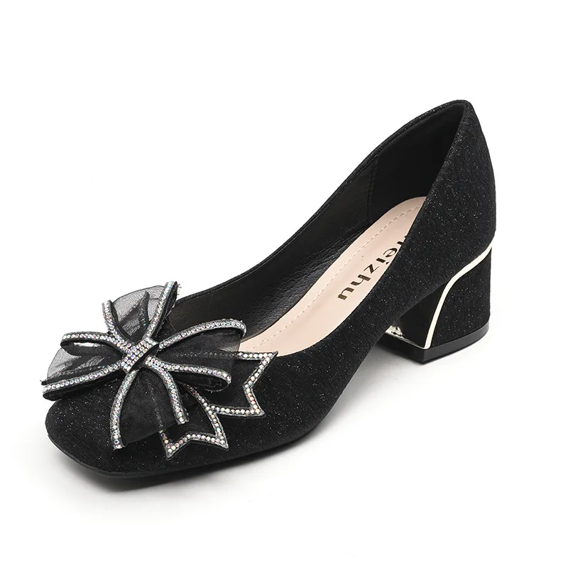 

Женские туфли-лодочки на массивном каблуке, дизайнерские стильные туфли-лодочки для невесты и подружек невесты, украшенные кружевами, большие размеры 35-43