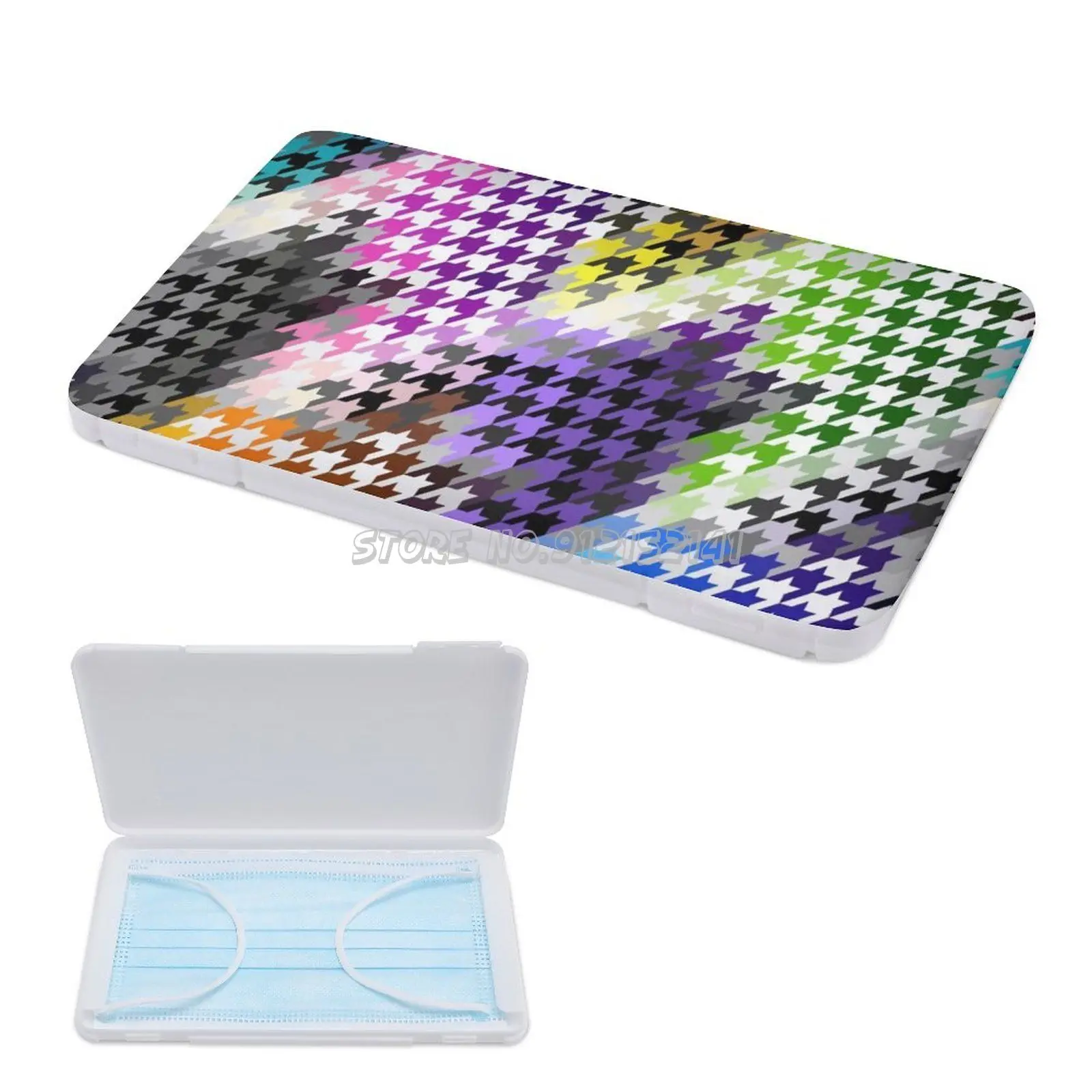 

Hounds-tooth Pattern Disposable Mask Storage Box Creative Mask Organizer Box Hounds Tooth Houndstooth Hounds Tooth Pattern Geome