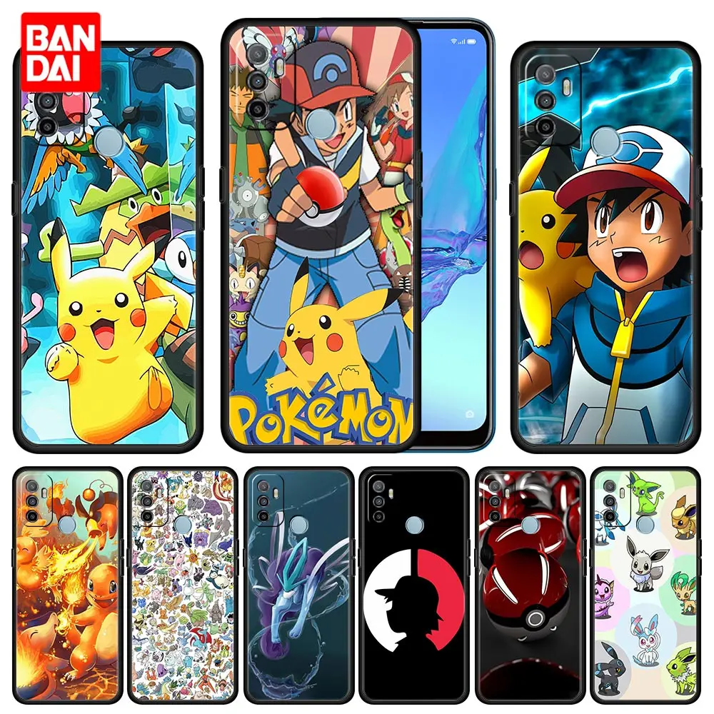 

Case for Oppo A3s A5s A9 A15 A31 A53 A52 A54 A74 A93 A94 F19 Pro 4G 2020 Bag Style Back Funda Thin Phone Cartoon Pokemons