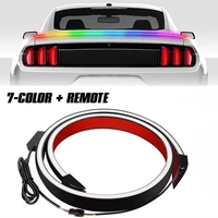 120cm universal black unreal streamer tail light for car airfoil trunk lip wing racing tail roof spoiler brake trunk