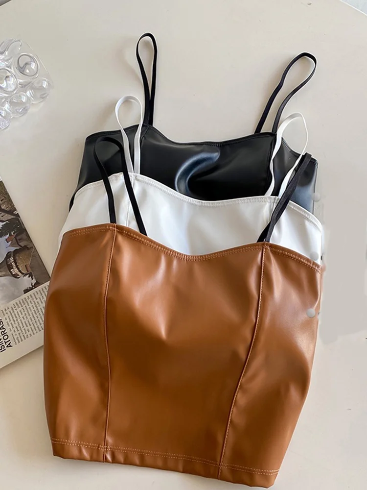 Женский Топ Из Искусственной Кожи ITOOLIN Бюстгальтер С Мягкой Чашкой Сексуальный Y2K