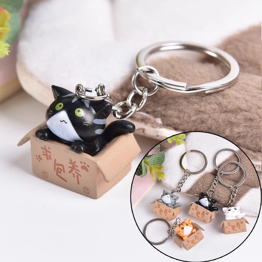 

Lovely Cartoon Cat Key Rings Chains Pendant Ornament For Bag Car Keychain Gift Micro Decorative Ornaments New