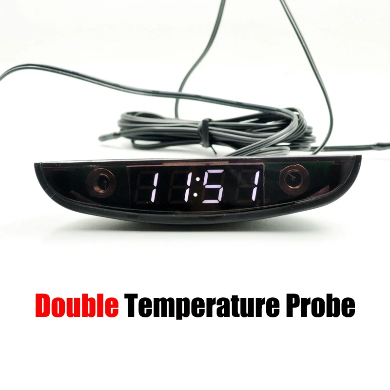 

Белый, красный, синий, зеленый, 12-24 В, автомобильный термометр в виде Луны, вольтметр, часы, дисплей для автомобиля, двойной датчик температуры