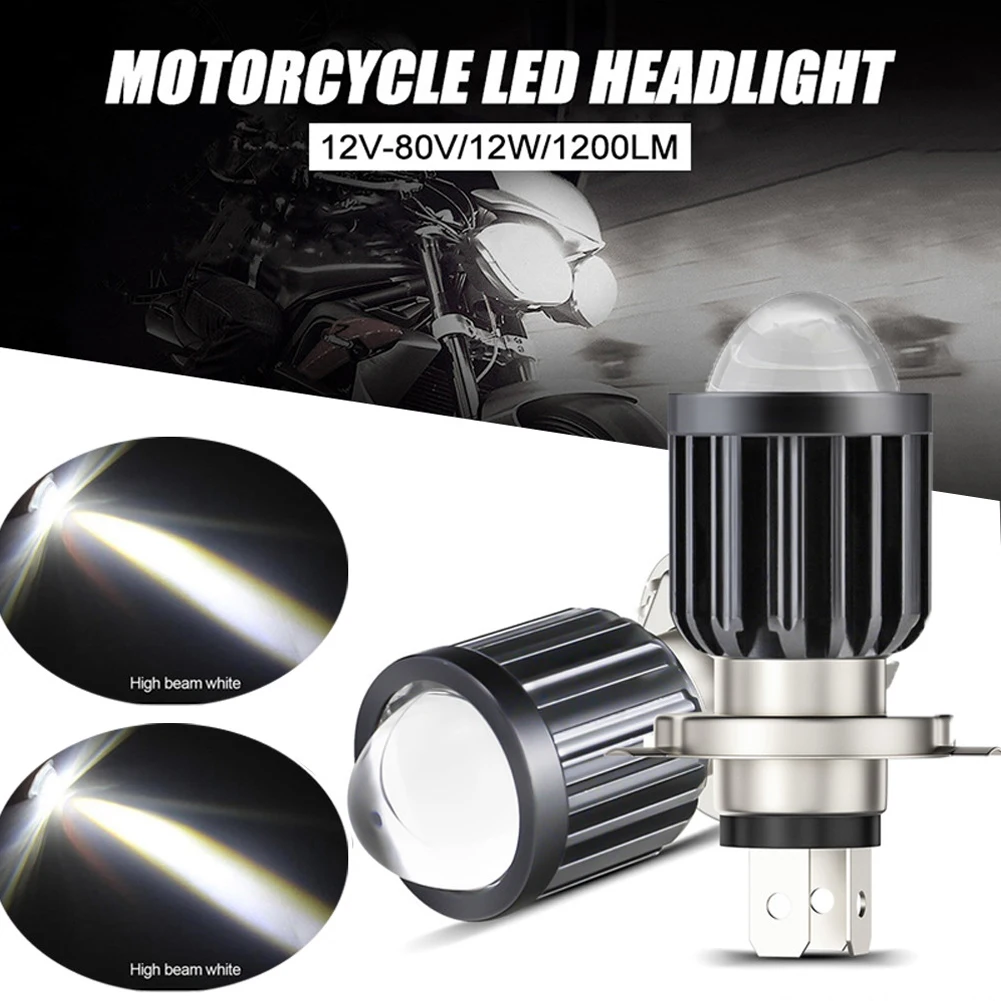 

1pc Car H4 Moto Led Motorcycle Headlight Bulbs 6000K White Light Hi/Lo Beam Fog Lamp 12W DC9-32V For Auto Motorcycle Motor Bike