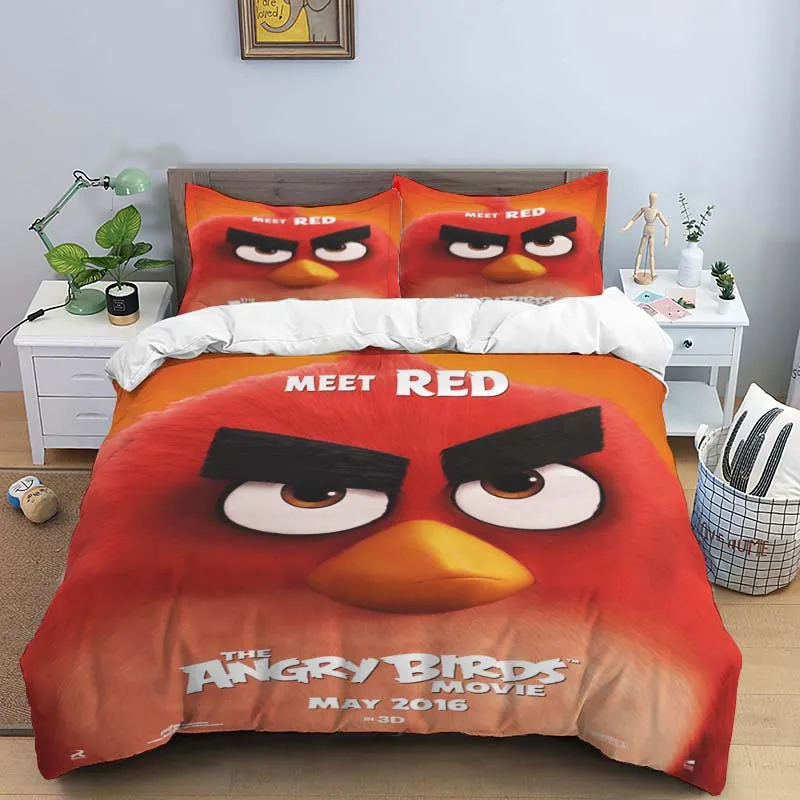 

Shooting Game Angry Birds Sheets Quilt Covers Bedding Dormitory Sheets Three-piece Bedding Set Three-piece Soft Warm Bedding Set