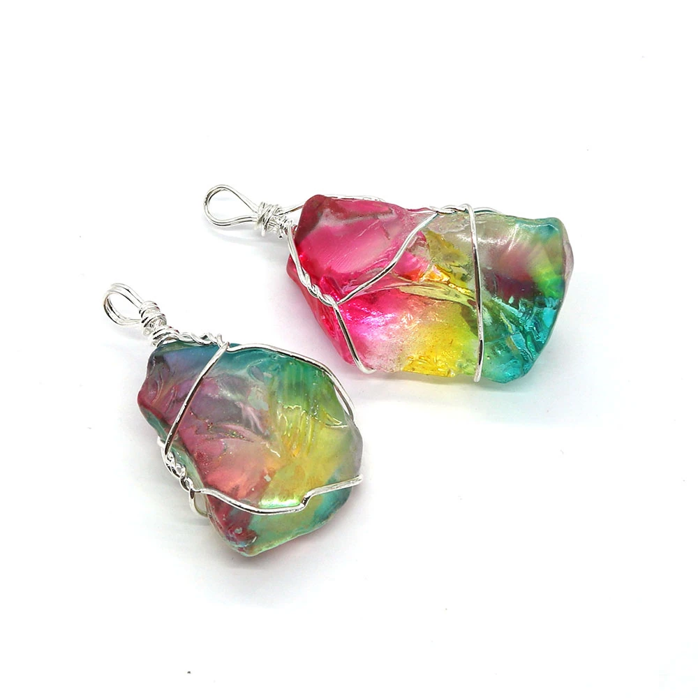 

Irregular Crystal Pendants Natural Stone Fashion Jewelry DIY Handmade Making Necklaces Geometric Charms Colourful Accessories