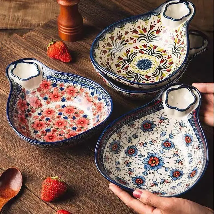 

Jiaozi Plate Ceramic European Tableware Plate with Vinegar plates American Salad Breakfast Plate Bowl Japanese Dish Set Juul