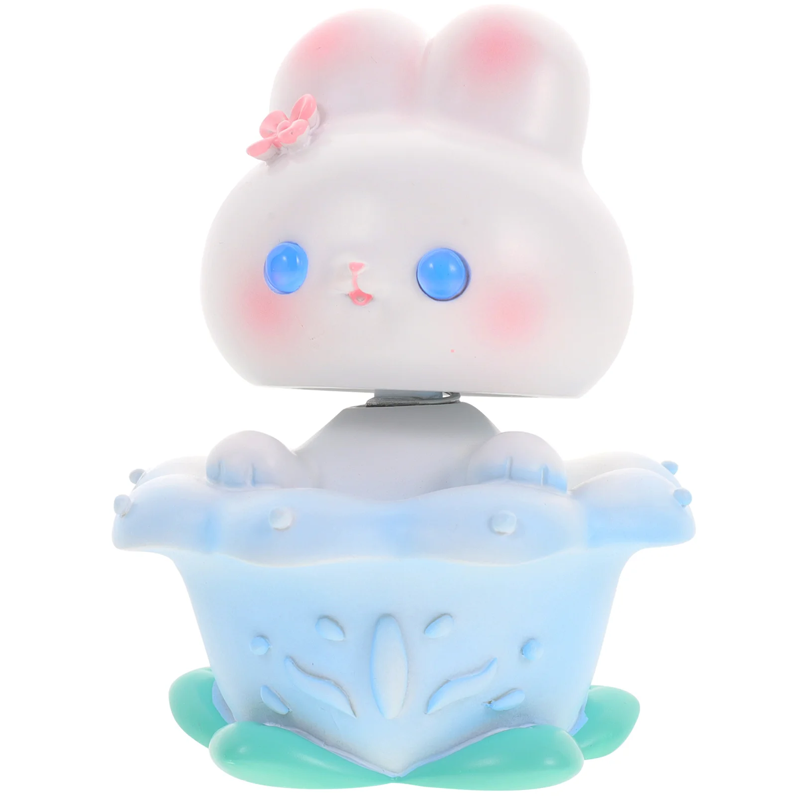 

Rabbit Bunny Figurine Statue Miniature New Year Easter Cake Sculpture Decor Ornament Head Car Shaking Figure Bobblehead