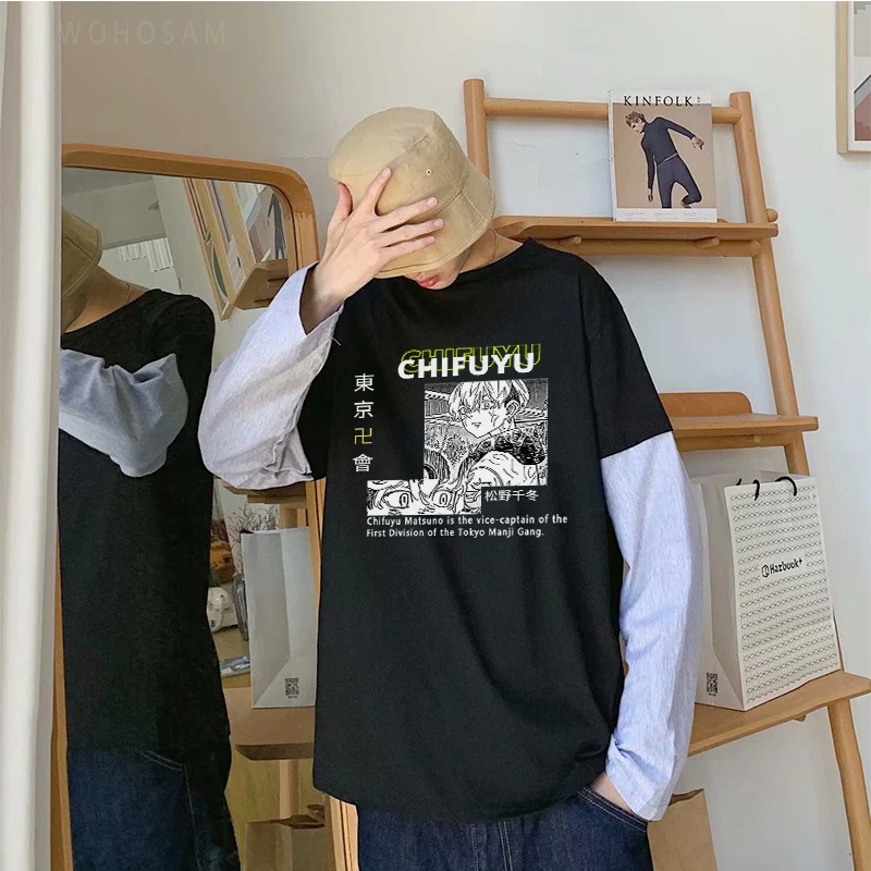 Футболка Мужская/Женская с длинным рукавом забавный аниме Токийский Мстители