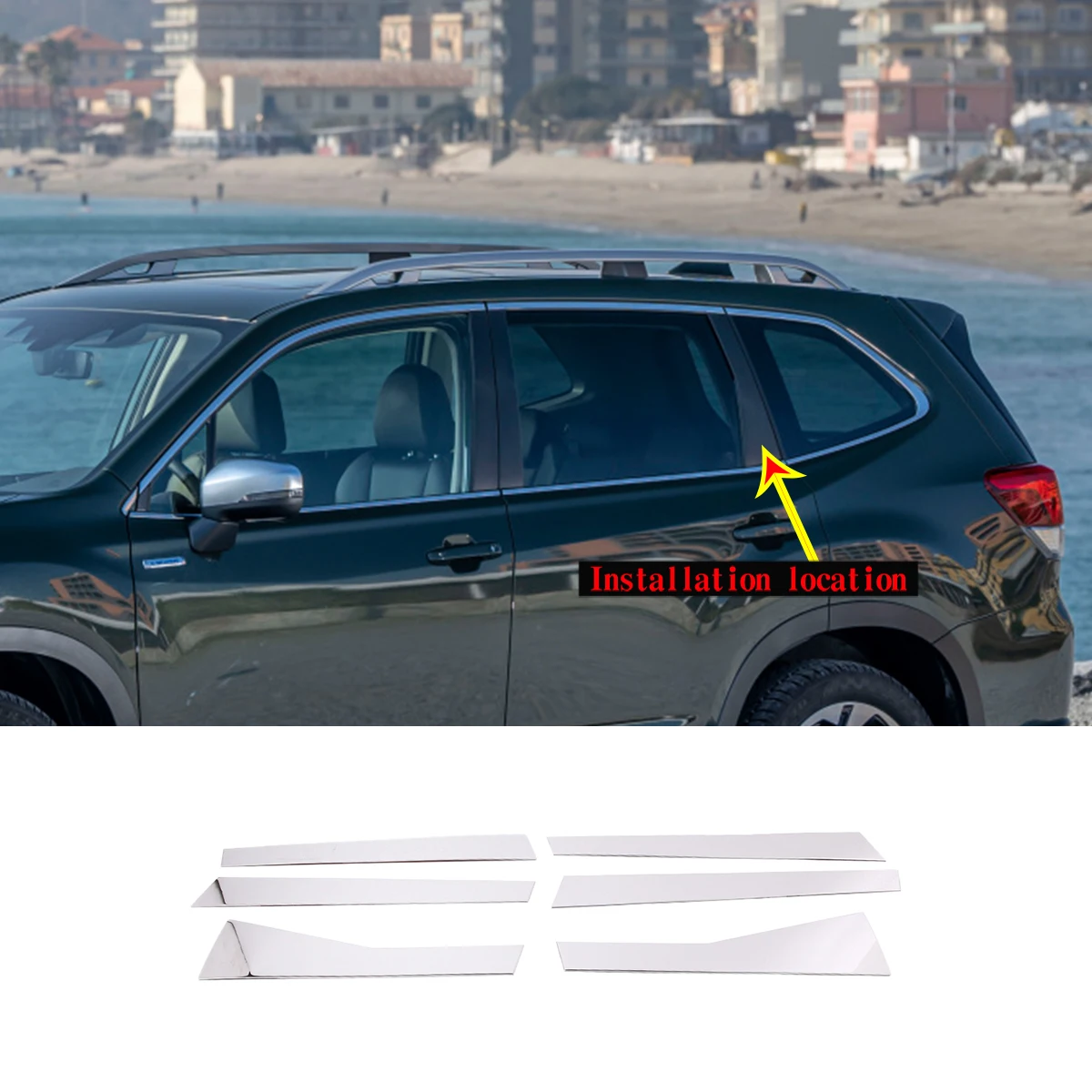 

For Subaru Forester 2022 car styling Stainless Silver Car Door Window Center B Pillar Post Trim Cover Sticker Car Accessories